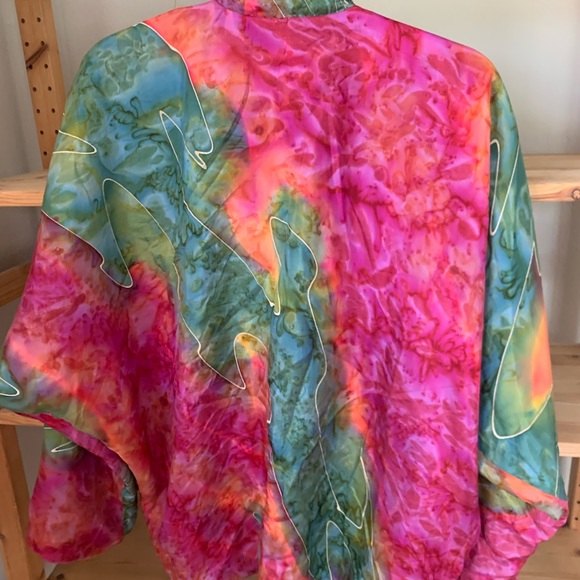 Silk and wool reversible jacket. Channel your favorite art teacher vibes. - Picture 2 of 4